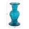 8" Aqua Blue Recycled Glass Pillar Candle Holder